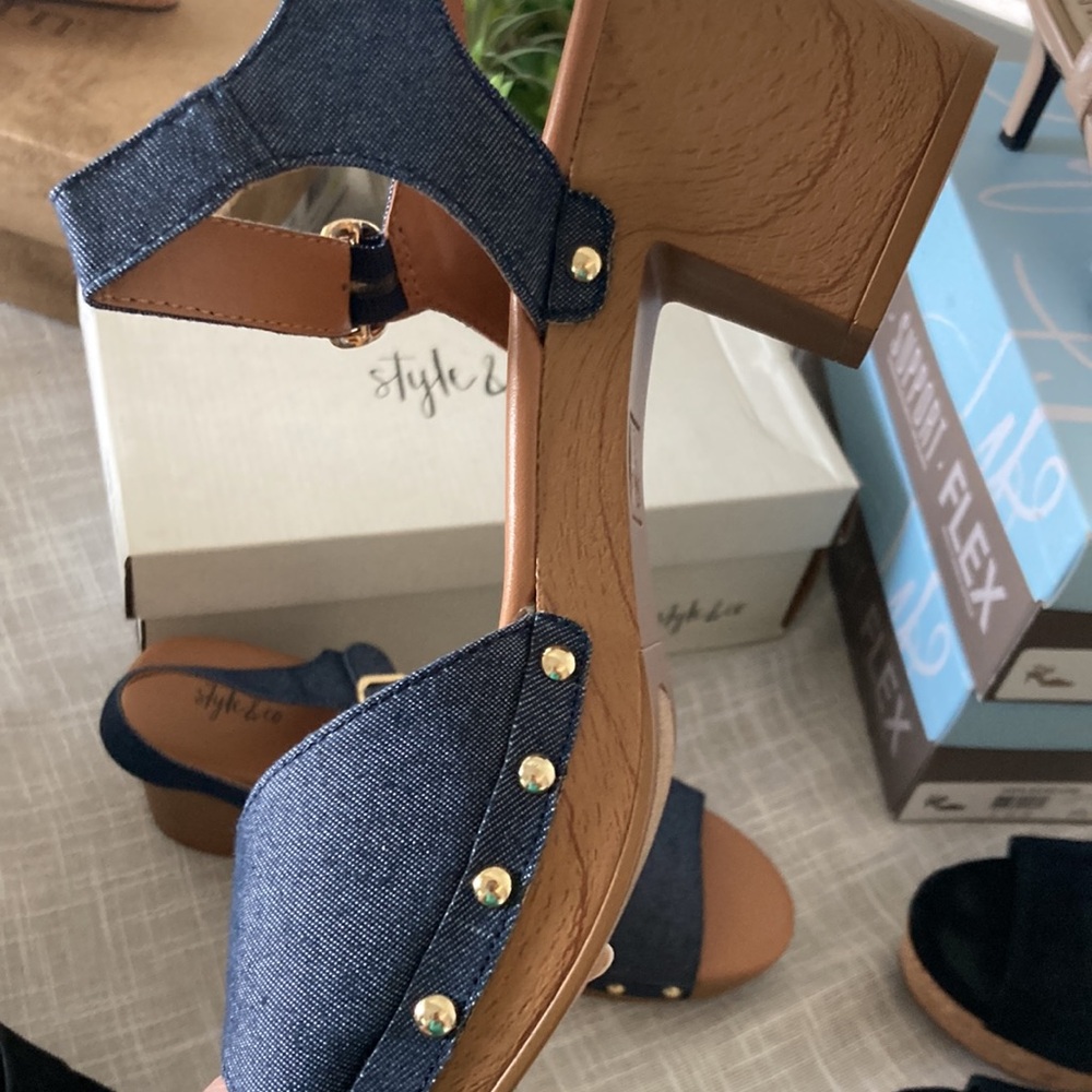Platform heels NWT denim 10 - Picture 3 of 10